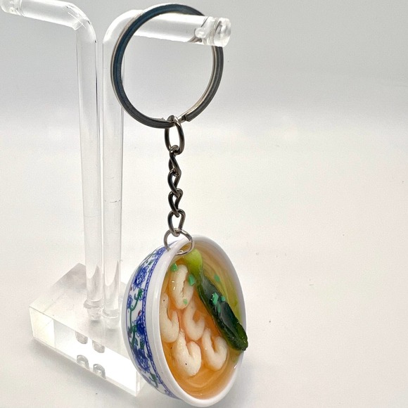Shrimp Pho Bowl Keychain - Asian Inspired Accessories - Kawaii Keychains - Picture 5 of 9